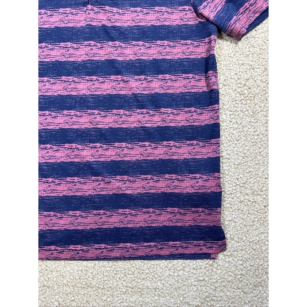 Adidas Golf Polo Shirt Mens Small Short Sleeve Pink Blue Stripe Vinted Light
